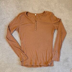Women’s Long Sleeve Ribbed Henley
